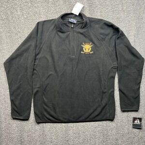 J America Fleece Pullover Mens L Black San Francisco Bulls ECHL 1/4 Zip Hockey